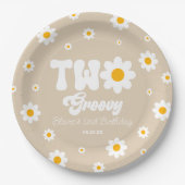 Assiettes En Carton Retro Daisy Flower Two Super 2e fête d'anniversair (Devant)