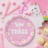 Assiettes En Carton Retro Daisy Flower Wild & Trois 3e fête d'annivers (Fête)
