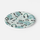 Assiettes En Carton Retro Dance Party Music Motif (Angle)