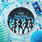 Assiettes En Carton Retro Dance Party Turquoise (Fête)
