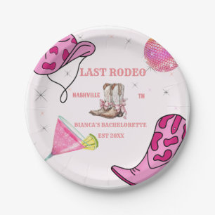 Assiettes En Carton Retro Dernier Rodeo Cowgirl Western Bachelorette