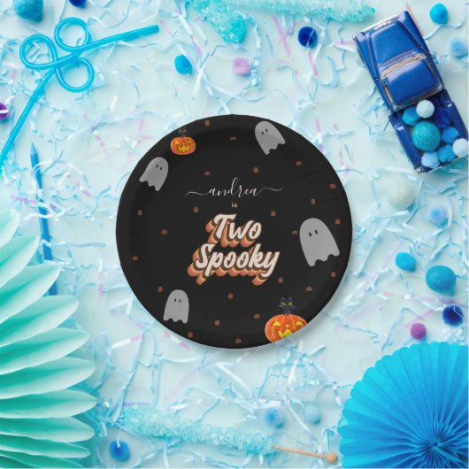 Assiettes En Carton Retro Deux Éffrayant 2ème fête d'anniversaire d'Ha (Fête)
