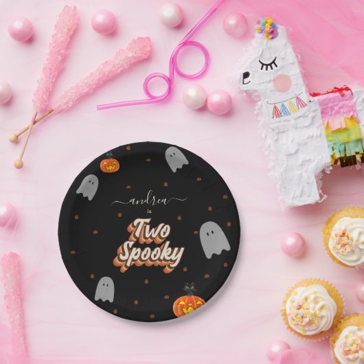 Assiettes En Carton Retro Deux Éffrayant 2ème fête d'anniversaire d'Ha (Fête)