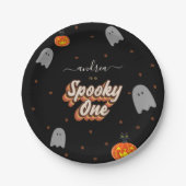Assiettes En Carton Retro Éffrayant un 1er Halloween fête d'anniversai (Devant)