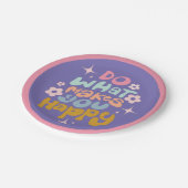 Assiettes En Carton Retro Faites Ce Qui Vous Rend Heureux Citation Fun (Angle)