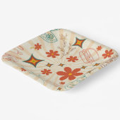 Assiettes En Carton Retro Floral Fast Food Motif (Angulaire)