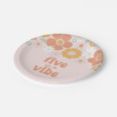 Assiettes En Carton Retro Floral Five est un Vibe 5e anniversaire (Angle)