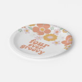 Assiettes En Carton Retro Floral Quatre jamais super 4e anniversaire (Angle)