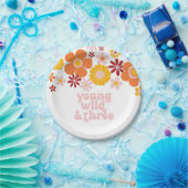 Assiettes En Carton Retro Floral Young Wild trois ans (Fête)