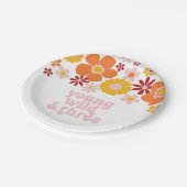 Assiettes En Carton Retro Floral Young Wild trois ans (Angle)