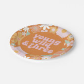 Assiettes En Carton Retro Floral Young Wild Trois Plaque de papier d'a (Angle)
