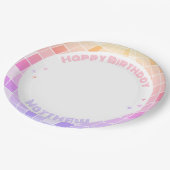Assiettes En Carton Retro Funky 90s Pink Disco Ball Anniversaire (Angle)