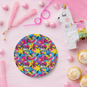 Assiettes En Carton Retro Funky Abstract Comic Pop Pattern (Fête)