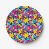 Assiettes En Carton Retro Funky Abstract Comic Pop Pattern (Devant)