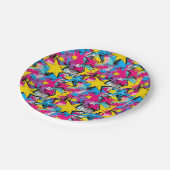 Assiettes En Carton Retro Funky Abstract Comic Pop Pattern (Angle)