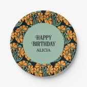 Assiettes En Carton Retro Funky Super Daisy Flower Anniversaire (Devant)