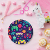 Assiettes En Carton Retro Gamer Arcade fête d'anniversaire (Fête)