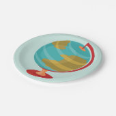 Assiettes En Carton Retro Globe Illustration Vintage Earth Map (Angle)