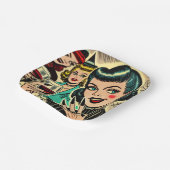 Assiettes En Carton Retro gothique Halloween Girls Comics (Angulaire)