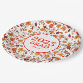 Assiettes En Carton Retro Graduation Party Floral (Angle)