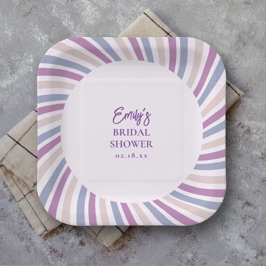Assiettes En Carton Retro Groovy Disco Bridal Shower