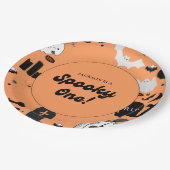 Assiettes En Carton Retro Grooy Éffrayant Un Halloween Premier anniver (Angle)