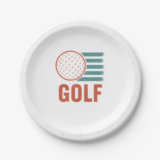 Assiettes En Carton Retro Grunge Golf (Devant)