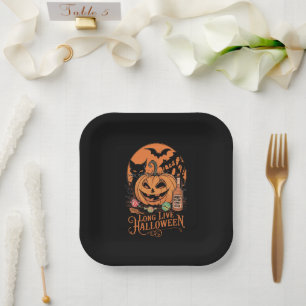 Assiettes En Carton Retro Halloween Long Live Automne Éffrayante saiso