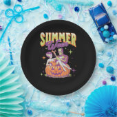 Assiettes En Carton Retro Happy Summerween Funny Frankenstein Monster (Fête)