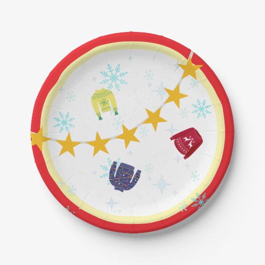 Assiettes En Carton Retro Holiday Fête de Noël laide (Devant)