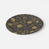 Assiettes En Carton Retro Holiday Gold Burst Sparkler Servir gâteau (Angle)