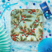 Assiettes En Carton Retro Holly Grand Noël (Fête)