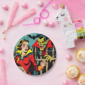 Assiettes En Carton Retro Horror Vampire Comics (Fête)