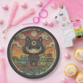 Assiettes En Carton Retro Island Pals : équipage de chat Ninja (Fête)