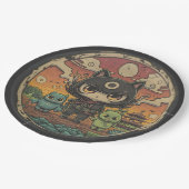 Assiettes En Carton Retro Island Pals : équipage de chat Ninja (Angle)