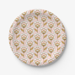 Assiettes En Carton Retro Jardin rose motif floral