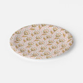 Assiettes En Carton Retro Jardin rose motif floral (Angle)