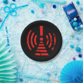 Assiettes En Carton Retro Keep Back Energy Warning Symbol (Fête)