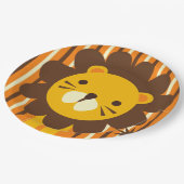 Assiettes En Carton Rétro lion de la plaque à papier de rayures (Angle)