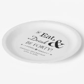 Assiettes En Carton Retro Mangez Boire & Sois Quarante Anniversaire 40 (Angle)