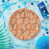 Assiettes En Carton Retro Mid Century Modern Tiki Pattern (Fête)