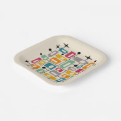 Assiettes En Carton Retro Mid-Century Moderne Abstrait (Angulaire)