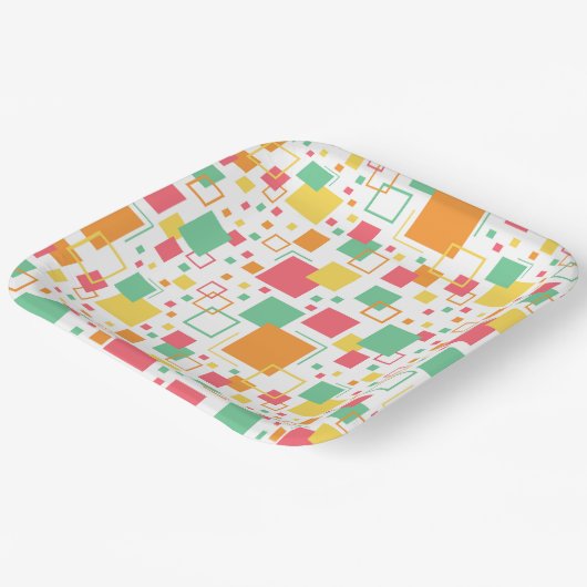 Assiettes En Carton Retro Mod Citrus (Angulaire)