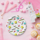 Assiettes En Carton Rétro motif 90s sans couture (Fête)