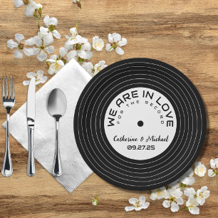 Assiettes En Carton Retro Music Vinyl Record Mariage unique