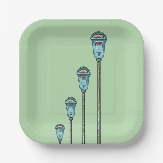 Assiettes En Carton Retro parking meter (Recto)