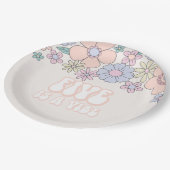 Assiettes En Carton Retro pastel Floral Five est un anniversaire Vibe (Angle)