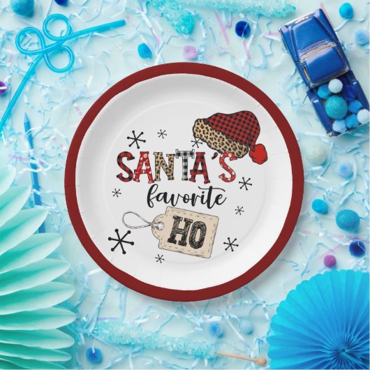 Assiettes En Carton Retro Père Noël Favorite Ho ! Noël (Fête)