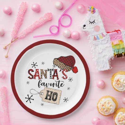 Assiettes En Carton Retro Père Noël Favorite Ho ! Noël (Fête)