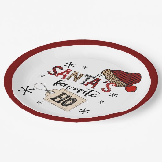 Assiettes En Carton Retro Père Noël Favorite Ho ! Noël (Angle)